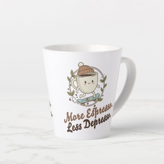 Large Mug - More Espresso. Less Depresso. Latte Mok (Rechterhoek)