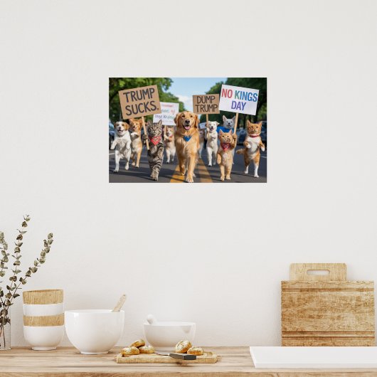 Large No Kings Day Pet Poster (Keuken)