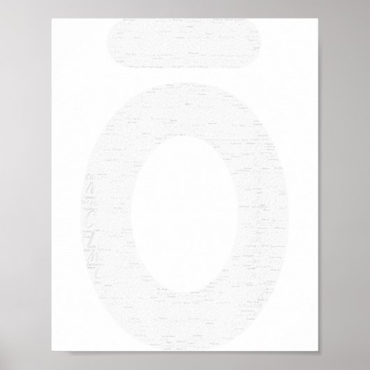 Large O Essential Oil White Words  Poster (Voorkant)