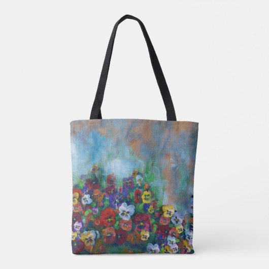 Large Pansy canvas tas (Achterkant)