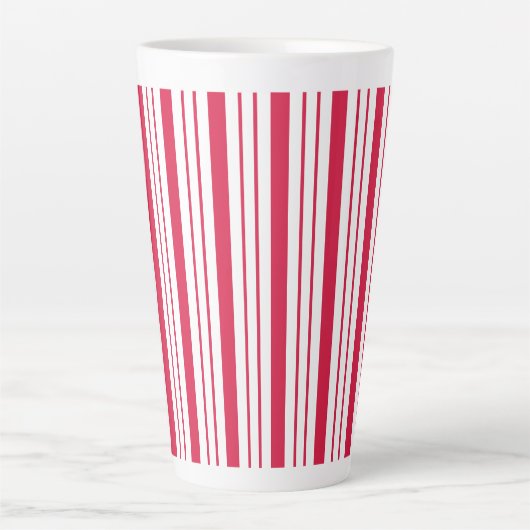 Large Peppermint Striped Latte Mug Latte Mok (Voorkant)