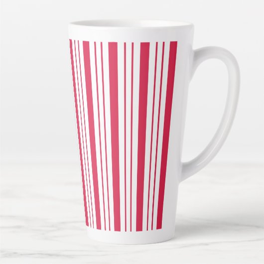 Large Peppermint Striped Latte Mug Latte Mok (Rechts)