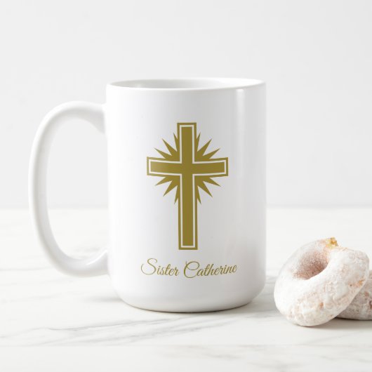 Large Personalized Religious Mug For Teacher  Koffiemok (Met donut)