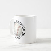 Large Personalized Text Baseball Image Custom Koffiemok (Voorkant links)