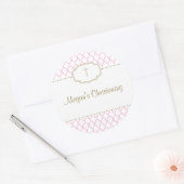 Large Pink and Gold Christening Baptism Sticker (Envelop)