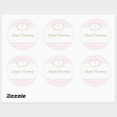 Large Pink and Gold Christening Baptism Sticker (Vel)