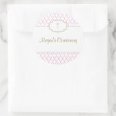 Large Pink and Gold Christening Baptism Sticker (Tas)