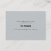 Large Plain Unique Special Grey Visitekaartje (Achterkant)