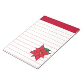Large Poinsettia Holiday Notepad Notitieblok (Schuin)