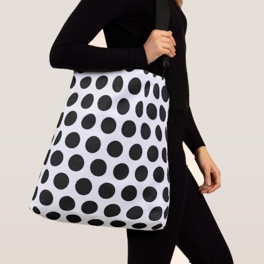 Large Polka Cross-Body Canvas tas (Dichtbij)
