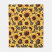 Large Pretty Sunflower Illustration All Over Print Fleece Deken (Voorkant)