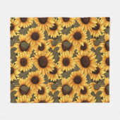 Large Pretty Sunflower Illustration All Over Print Fleece Deken (Voorkant (Horizontaal))
