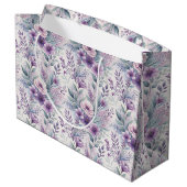 Large Purple Lavender Floral Gift Bag Groot Cadeauzakje (Achterkant Gekanteld)