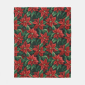 Large Red and Green Poinsettias Digital Art Fleece Deken (Voorkant)