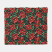 Large Red and Green Poinsettias Digital Art Fleece Deken (Voorkant (Horizontaal))