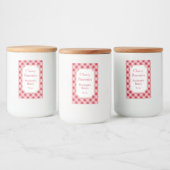 Large Red Gingham Labels Voedselcontainer Etiket (Flessen)