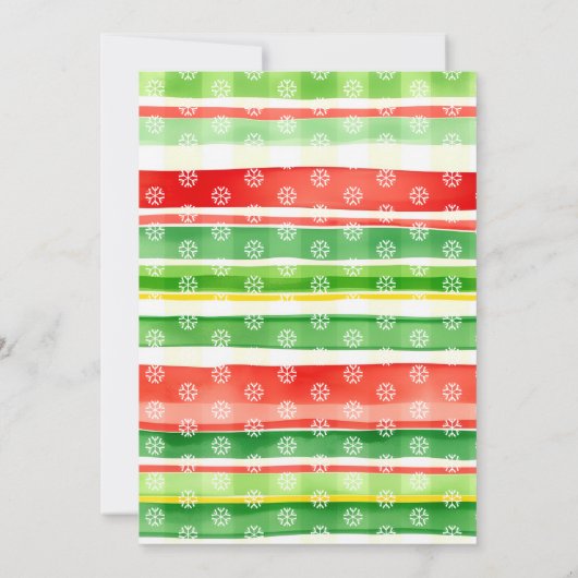 Large red, green bow and stripes Christmas party Kaart (Achterkant)