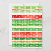 Large red, green bow and stripes Christmas photo Feestdagenkaart (Achterkant)