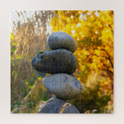 Large Rock Cairn Zen Jigzaag Puzzle Legpuzzel (Verticaal)
