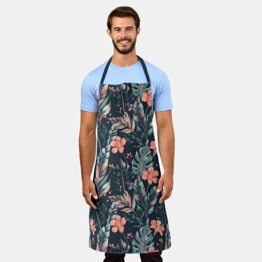 Large-scale tropical florals and leaves schort (Gedragen)