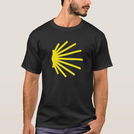 Large Scallop Shell Yellow Santiago De Compostela T-shirt (Voorkant)