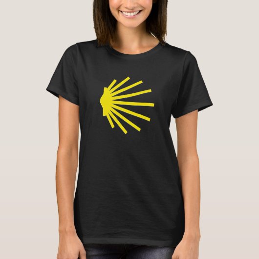 Large Scallop Shell Yellow Santiago De Compostela  T-shirt (Voorkant)