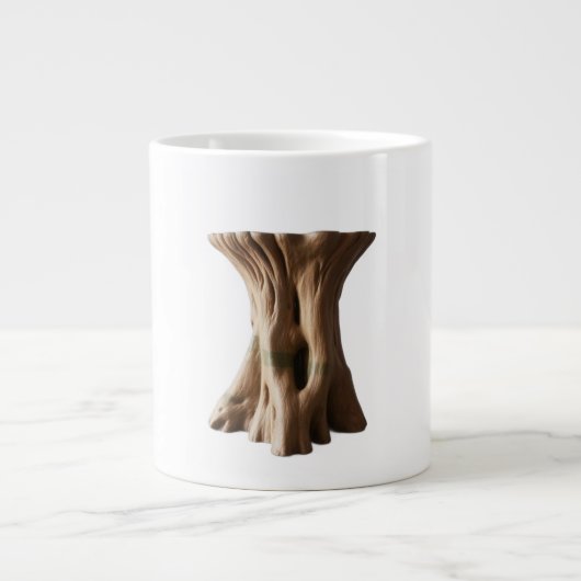 Large Sculptural Root-Wood Stool Grote Koffiekop (Voorkant)