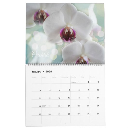 Large Size Beautiful Flowers Calendar Kalender (Jan 2026)