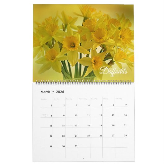 Large Size Beautiful Flowers Calendar Kalender (Mar 2026)