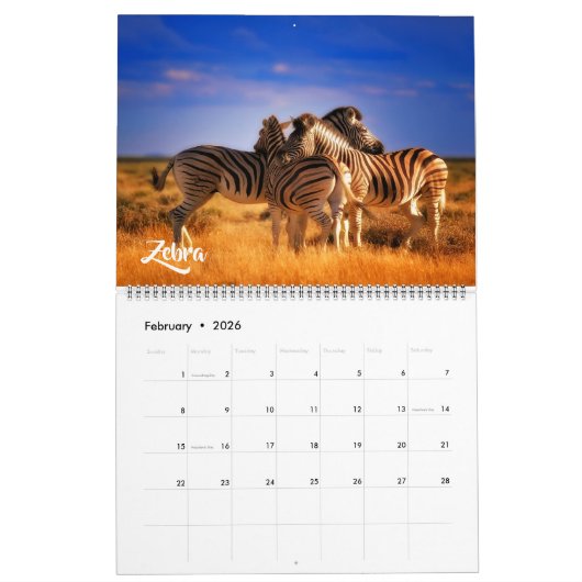 Large Size Exotic Animals Calendar Kalender (Feb 2026)