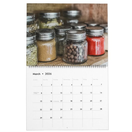 Large Size Herbs & Spices Calendar Kalender (Mar 2026)