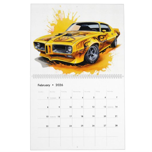 Large Size Hot Rods Calendar Kalender (Feb 2026)