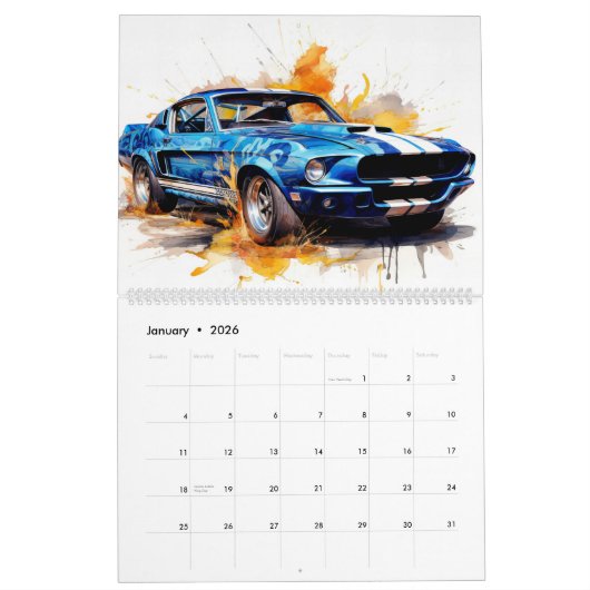 Large Size Hot Rods Calendar Kalender (Jan 2026)