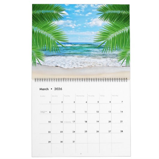 Large Size Tropics Paradise Calendar Kalender (Mar 2026)