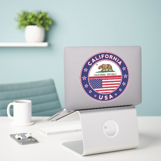 large size vinyl sticker (Laptop op bureau)