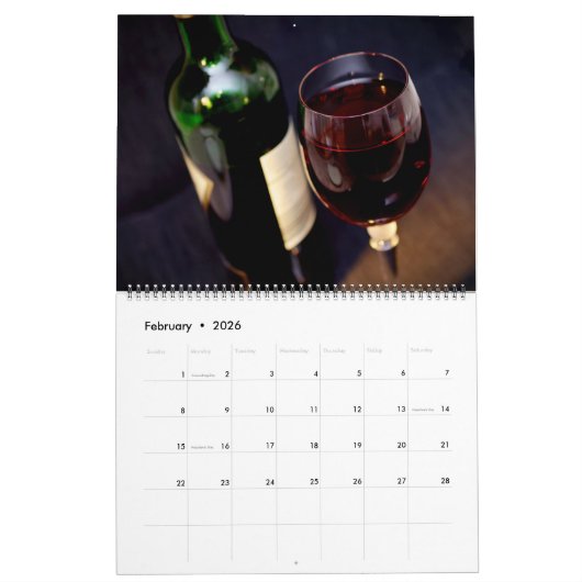 Large Size Wine Lovers Calendar Kalender (Feb 2026)