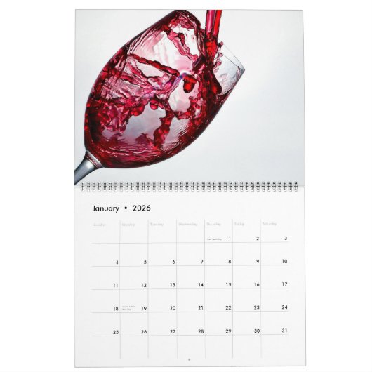 Large Size Wine Lovers Calendar Kalender (Jan 2026)