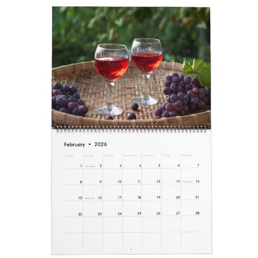 Large Size Wine Lovers Calendar Kalender (Feb 2026)