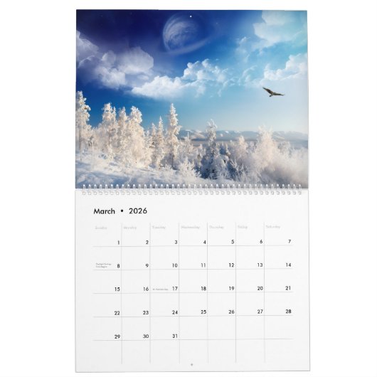Large Size Winter Paradise Calendar Kalender (Mar 2026)