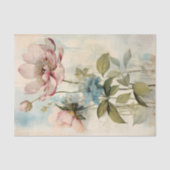 Large Slightly Abstract Pale Pink Peony with Blue Tissuepapier (Voorkant)