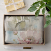 Large Slightly Abstract Pale Pink Peony with Blue Tissuepapier (Geschenk)