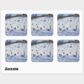 Large snowman Chatsworth 2012 Vierkante Sticker (Vel)