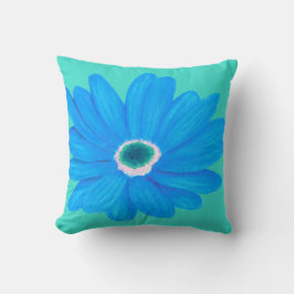 Large Soothing Blue Flower Kussen