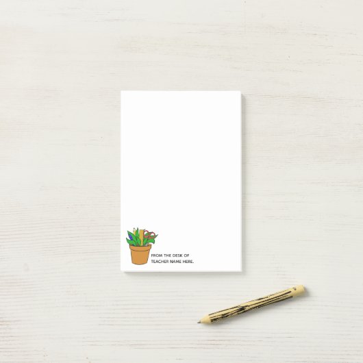 Large Teacher Post-Its with Name Personalization  Post-it® Notes (Op bureau)