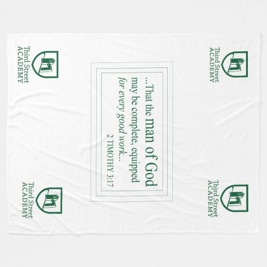 Large Third Street Academy Fleece Blanket (Voorkant (Horizontaal))