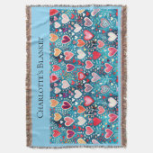 Large Throw - Heart design Deken (Voorkant Verticaal)