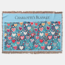 Large Throw - Heart design Deken