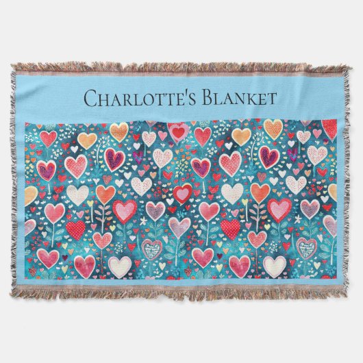 Large Throw - Heart design Deken (Voorkant)
