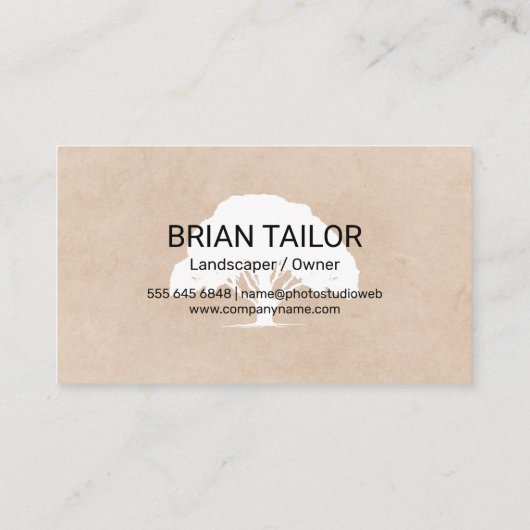 Large Tree Logo | Tuinieren | Landschapsarchitectu Visitekaartje (Achterkant)