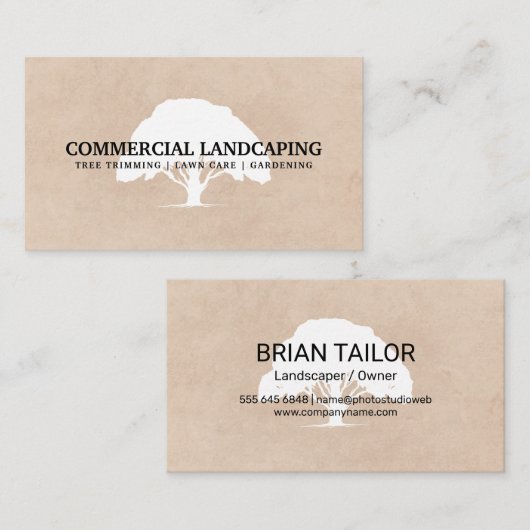 Large Tree Logo | Tuinieren | Landschapsarchitectu Visitekaartje (Voorkant / Achterkant)